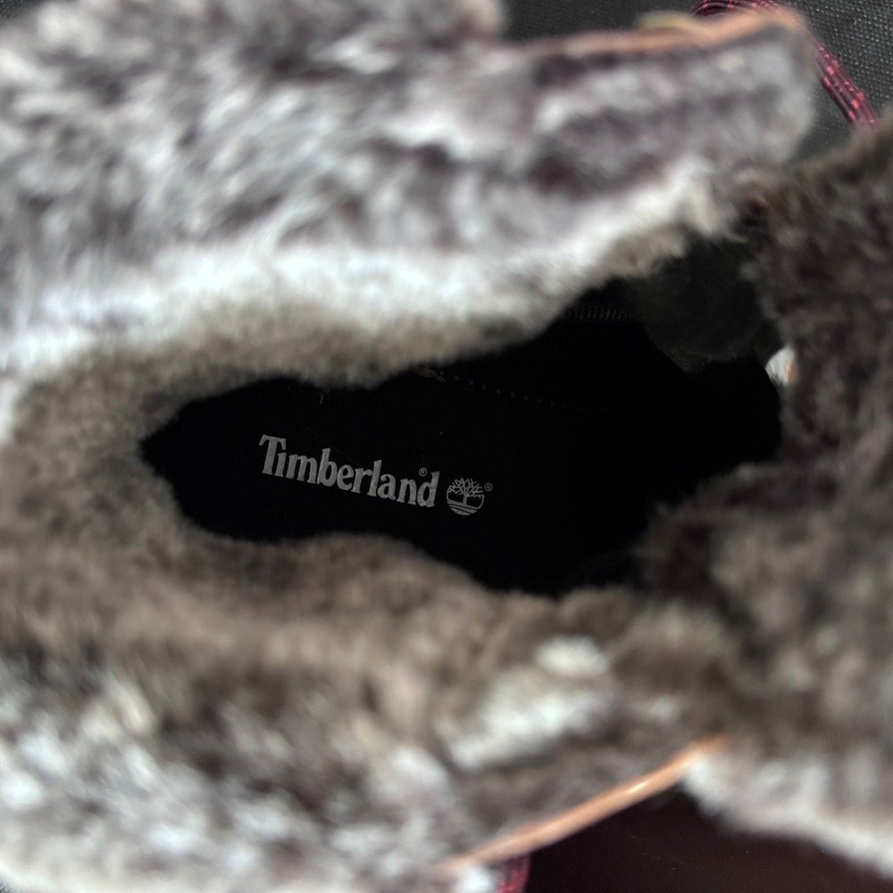 Timberland Kinsley 6 Inch Waterproof Burgundy Leather Faux Fur Boots Women 9.5 - Picture 11 of 11